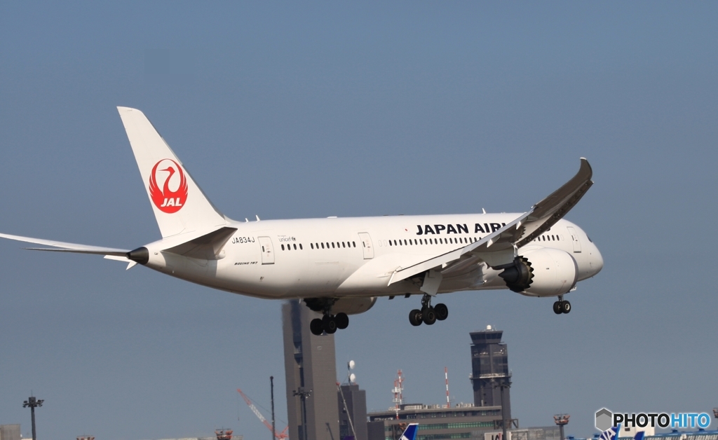 着陸　JAL 787-8