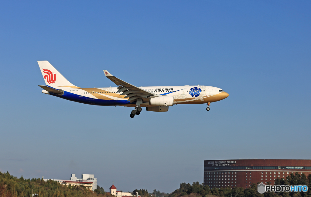 「青空」 Air China A330-200 B-6076到着