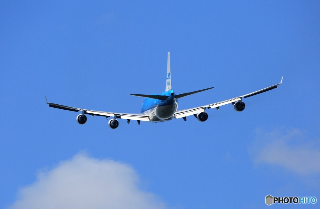 KLM 747-400 ジャンボ機 出発　