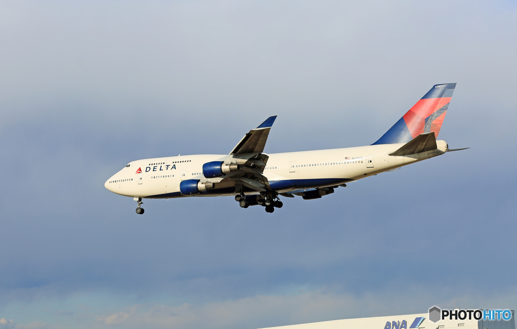 着陸DELTA 747-400 N670USジャンボ保存委員会  