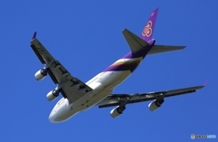 THAI 747-400 HS-TGY 飛び立ち　