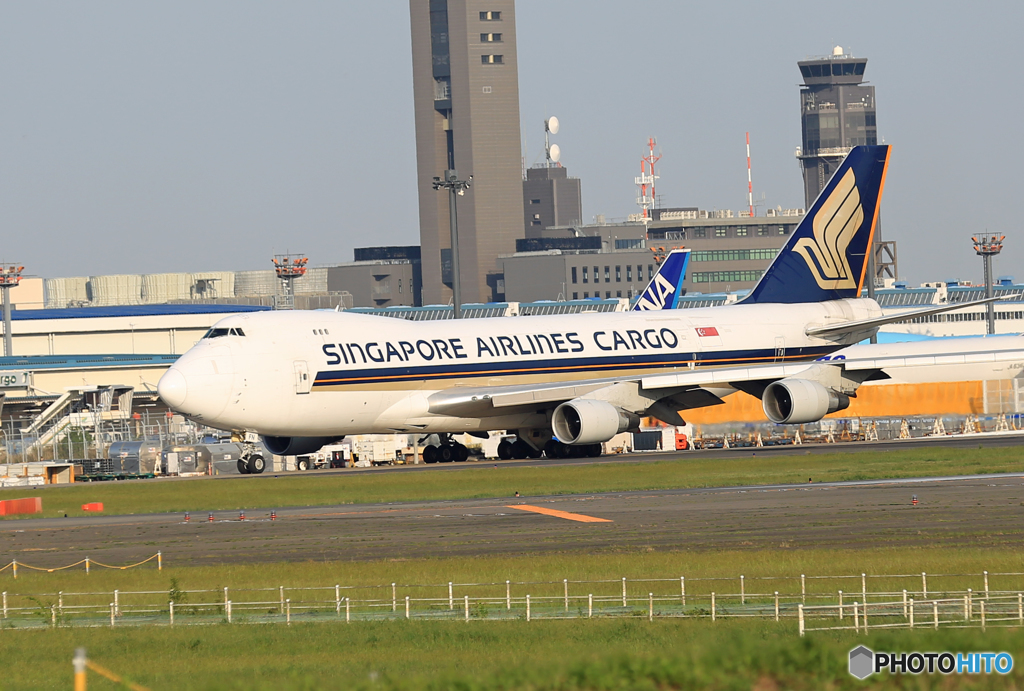 「良い天気」 Singapore Cargo 747-400 9V-SFN 離陸