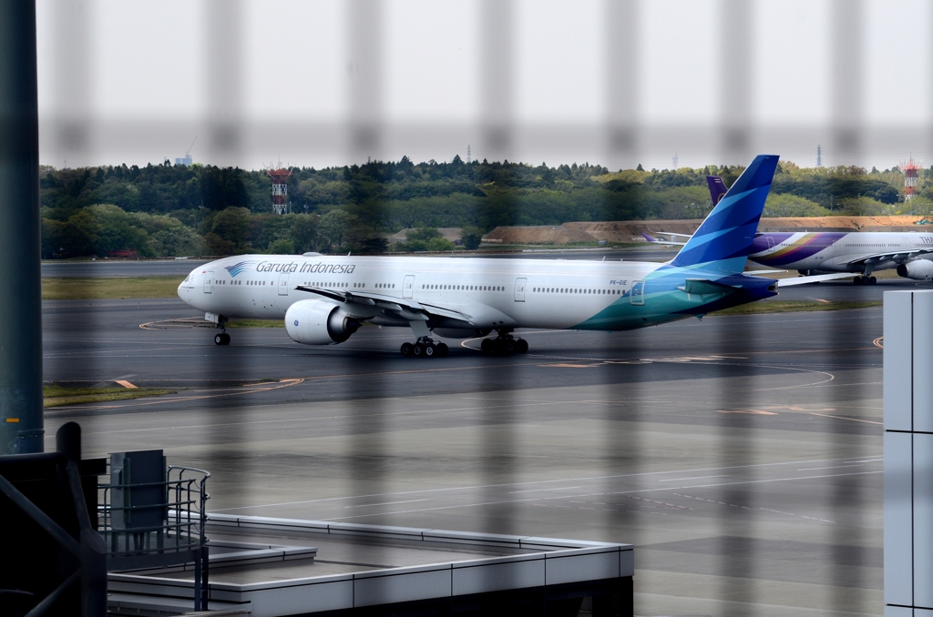 Garuda Indonesia 777 金網越し