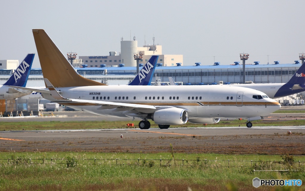 出発　 南山公務 B737-7ZH  N930HB