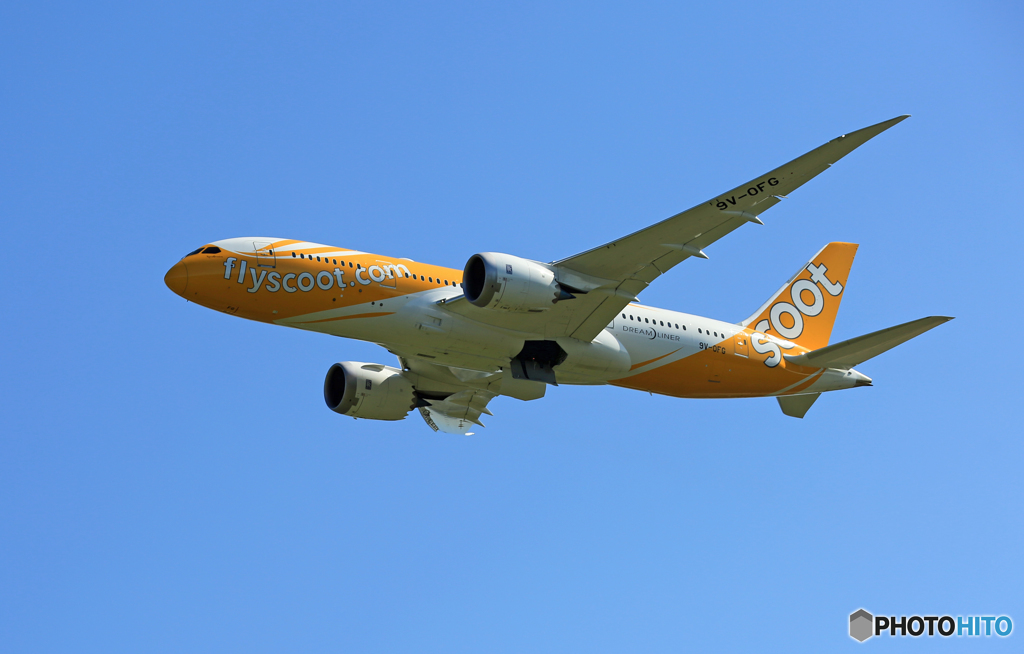 「青い空」 scoot 787-8 9V-OFG出発 