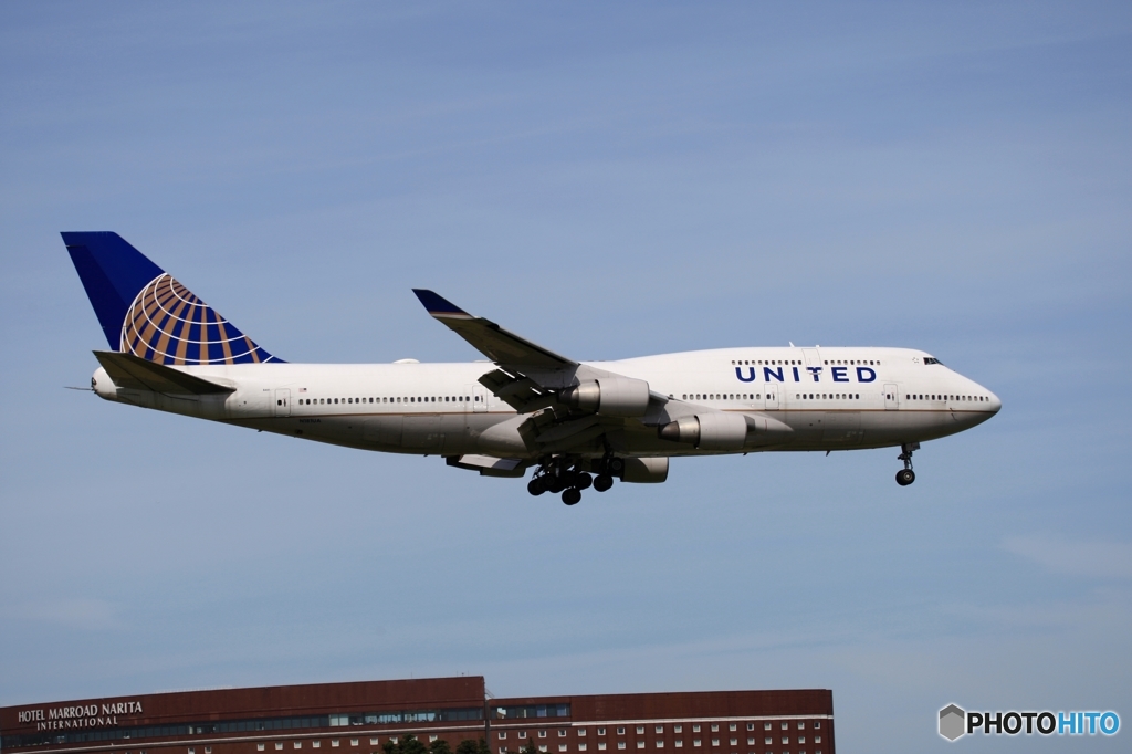 到着　UNITED７４７ジャンボ機　