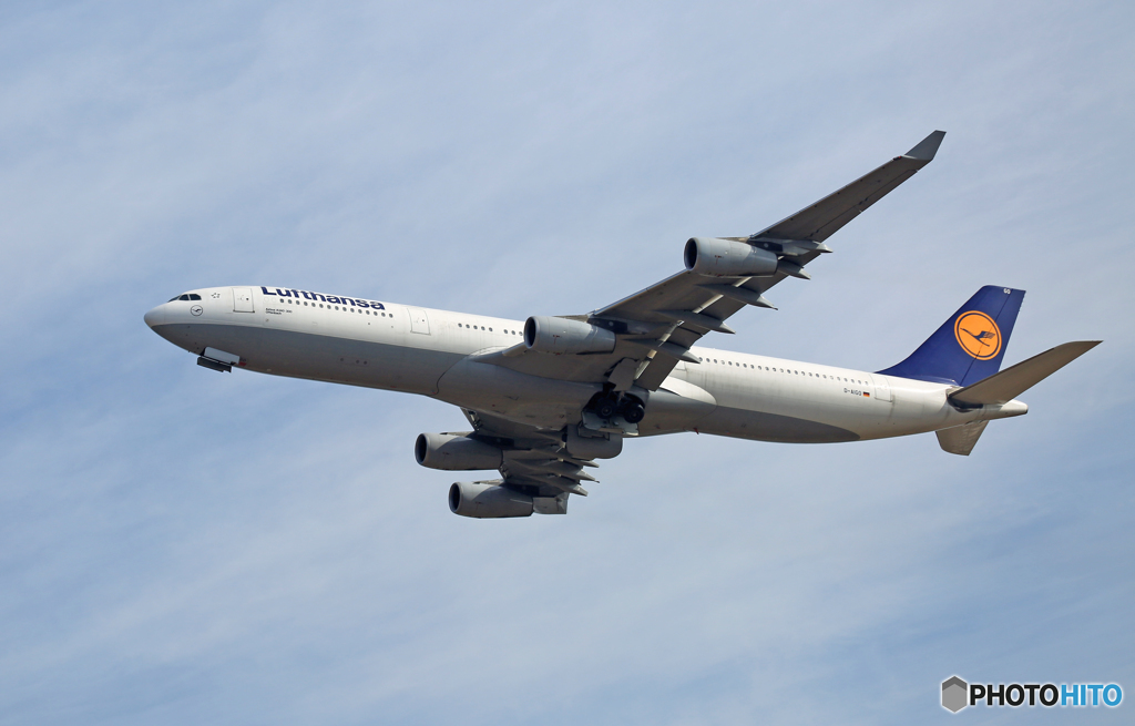 飛び立ち Lufthansa A340-313 D-AIGO