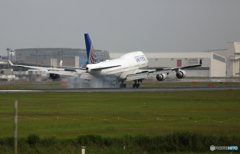 ７４７ジャンボ機着陸 United N181UA　