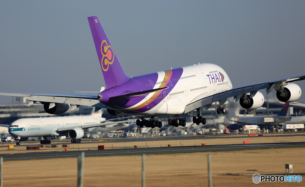 Thai A380-841 HS-TUF 到着 