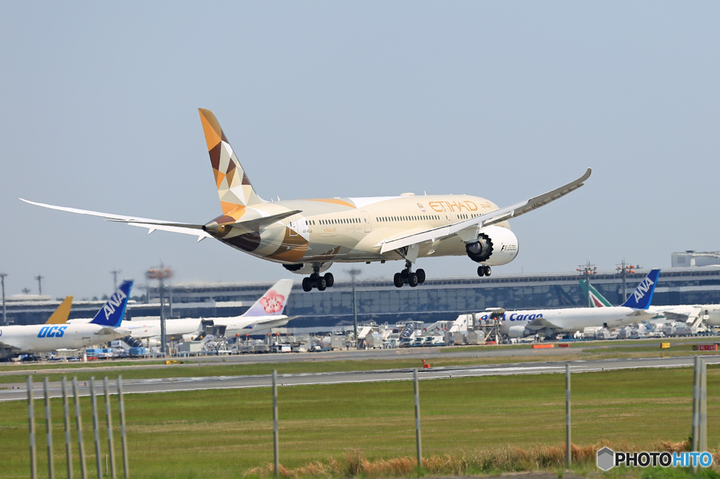 「そらー」 Etihad 787-9 A6-BLG 着陸