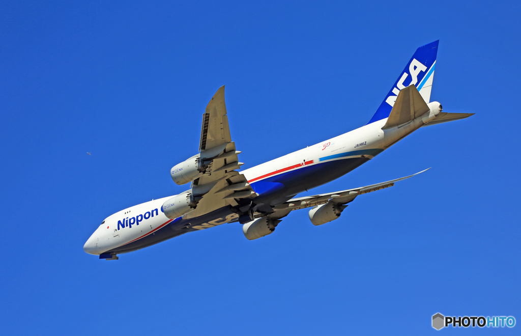 「青空」 NCA 747-8KZF JA14KZ飛び立ち