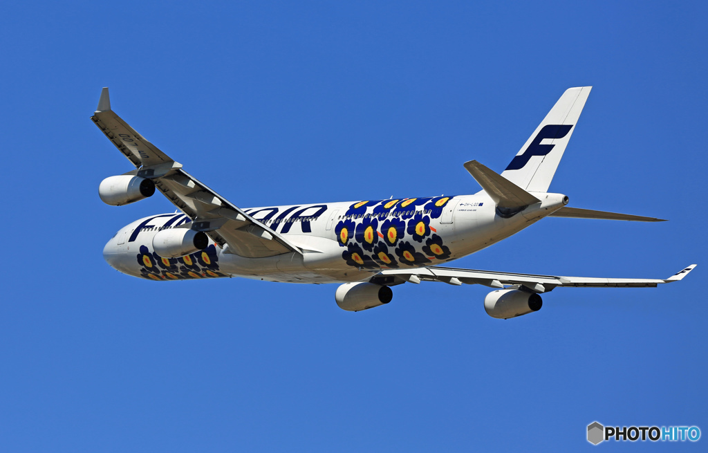 出発 Finnair A340-313 OH-LQD