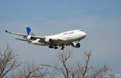 「空色」 UNITED 747-400 N118UA 到着