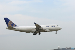 「良い天気」 UNITED 747-400 N117UA 到着 「良い天気」 UNITED 747-400 N117UA 到着
