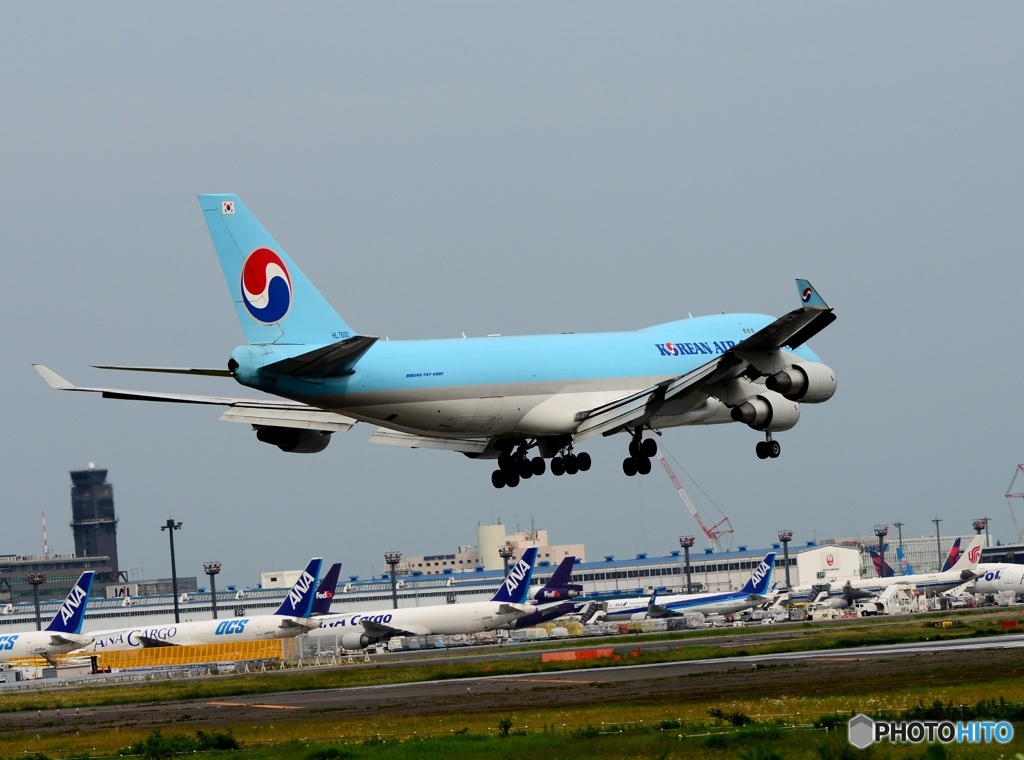 Korean Cargo 747-400F 着陸　