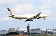 ETIHAD A340-500 着陸　