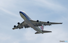 飛び立ち China Cargo 747-409 B-18718ジャンボ保存委員