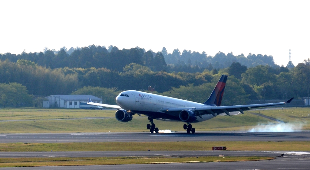 DELTA機・着陸（スモークの中）