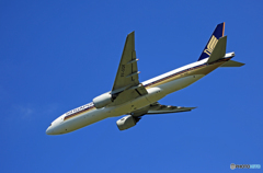 離陸 Singapore 777-212 9V-SQK「青空」