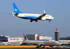 厦門航空（アモイ） Xiamen Airlines 737-800 着陸 