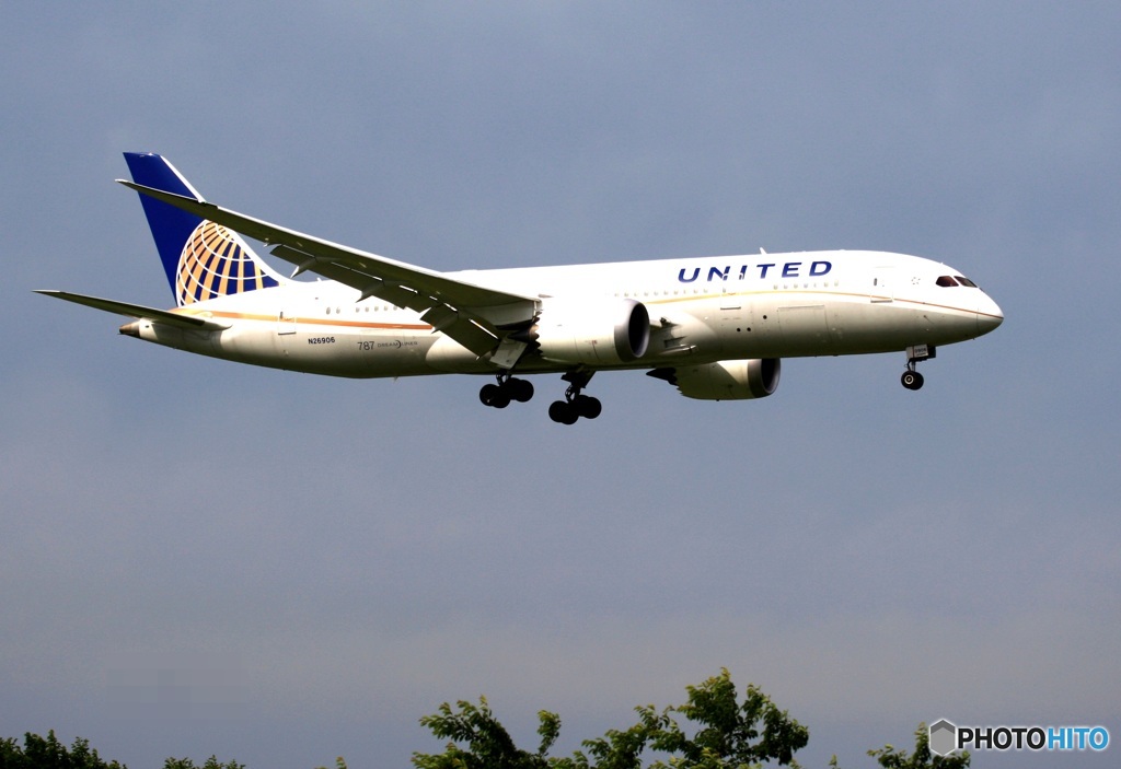 United 787-8 到着　