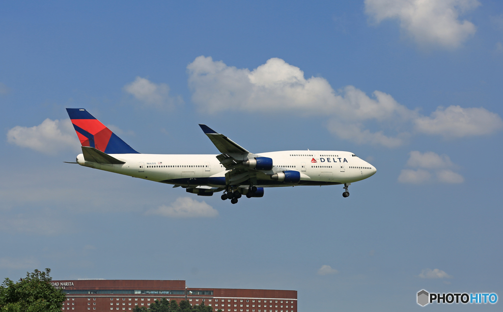 着陸DELTA 747-400 N662US/ジャンボ保存委員会