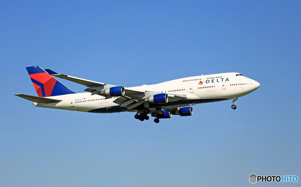 到着  DELTA 747-400 N668US７４７ジャンボ機 