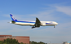 到着[青い空]　 ANA 777-381 