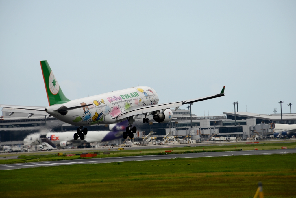 着陸（4-3）EVR A330-200 Hello Kitty [c]　　  