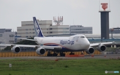 出発　NCA７４７ジャンボ機