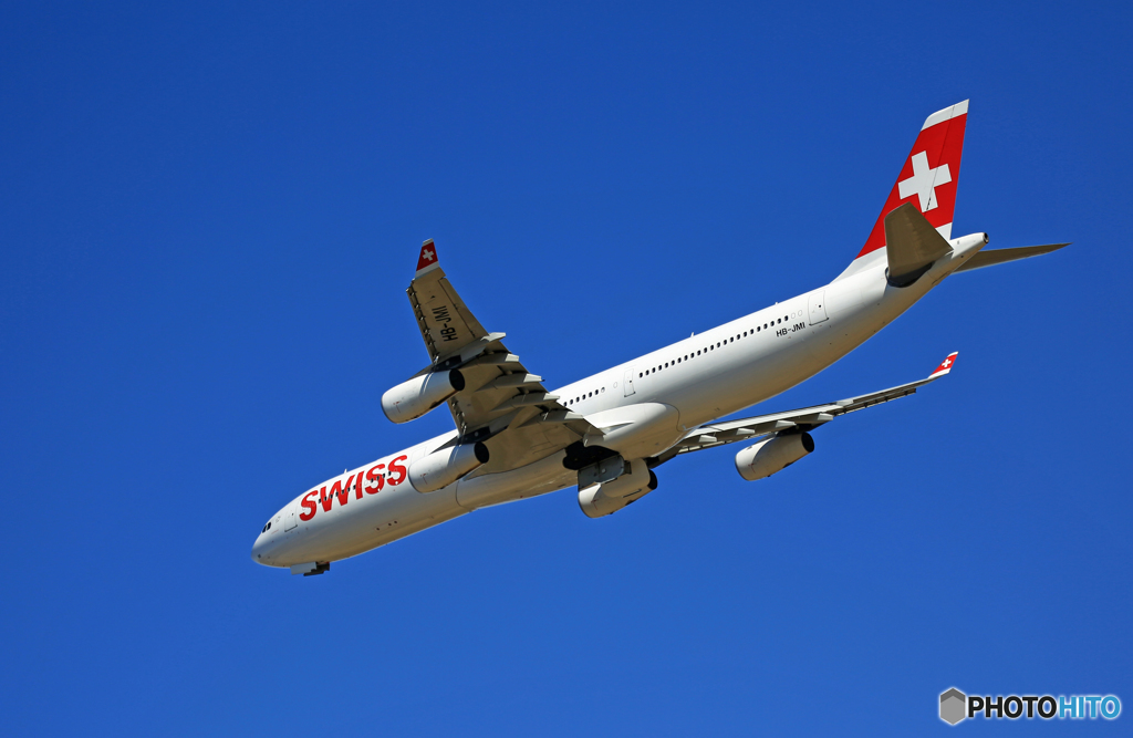 「そらー」SWISS A340-313 HB-JMI離陸