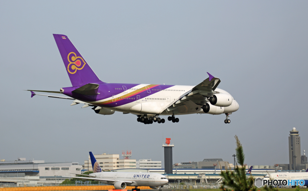Thai A380-841 HS-TUE 着陸 