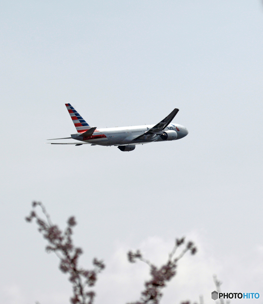 飛び立ち　American 777-200 N779AN