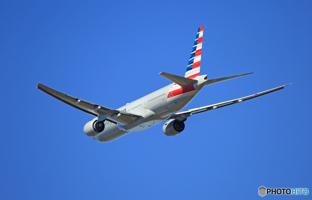 「そらー」 American 777-223 N752AN 離陸
