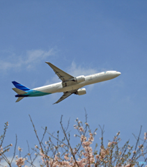 飛び立ち　Garuda 777-3U3 PK-GID