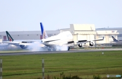 UNITED 747-400 着陸　