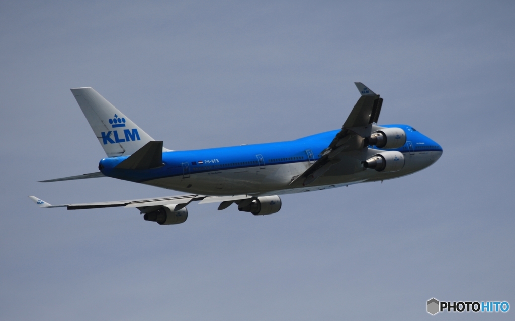 KLM  ７４７ジャンボ機 ☮  離陸　