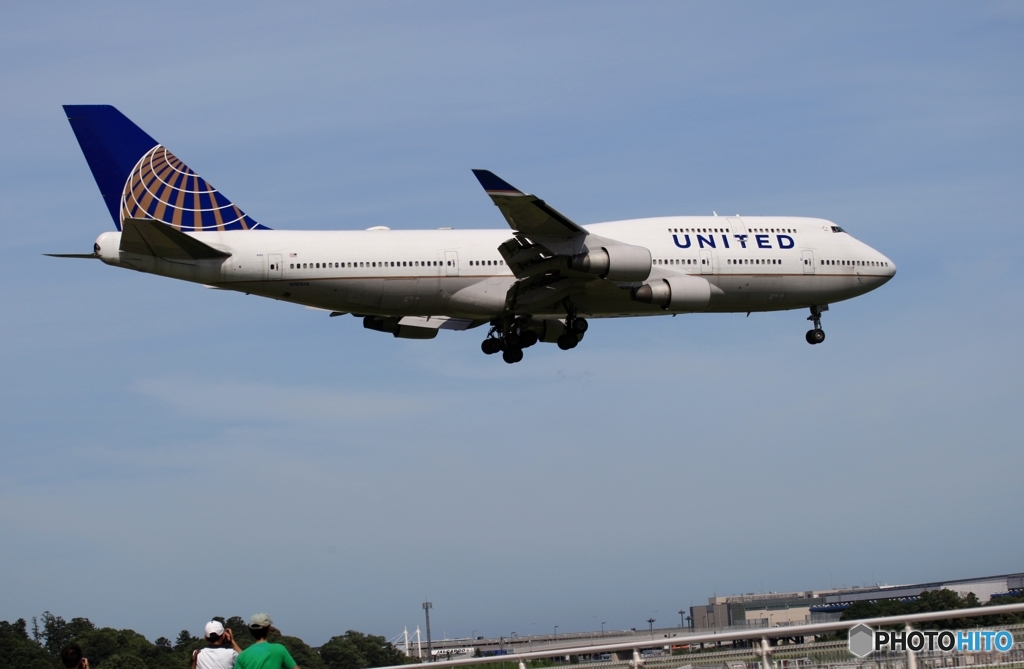 到着　UNITED ７４７ジャンボ機