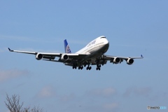 UNITED 747-400 N104UA 到着　