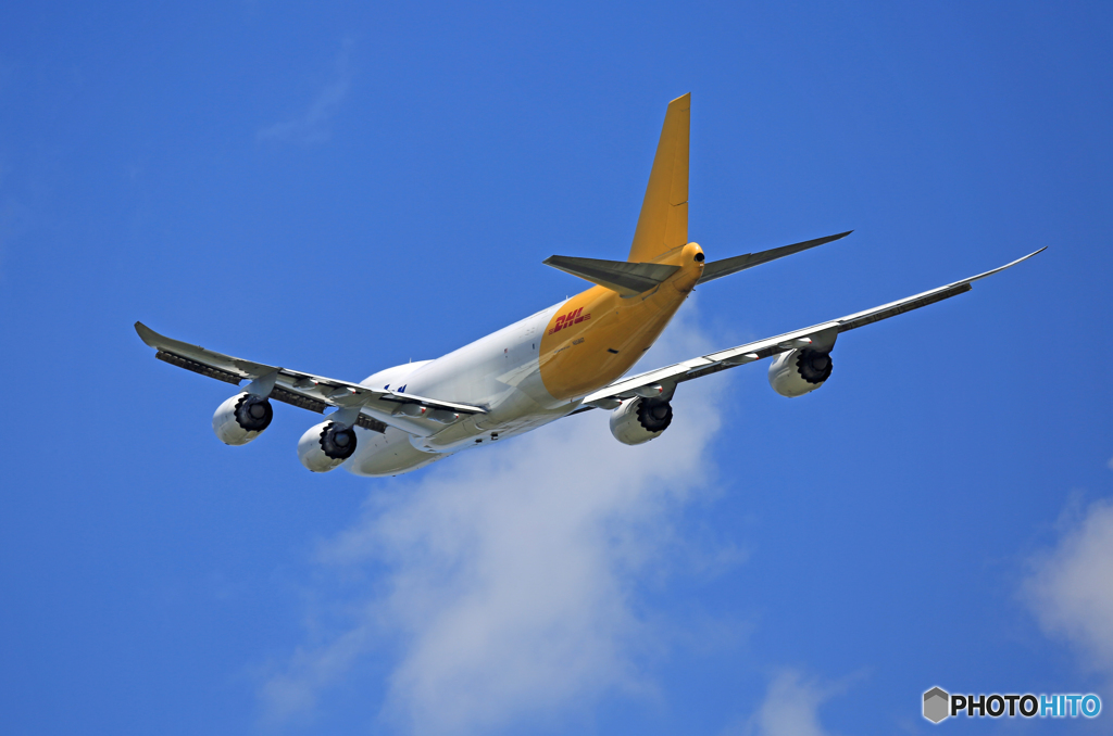 「晴れ」 Polar 747-8 N858GT 出発