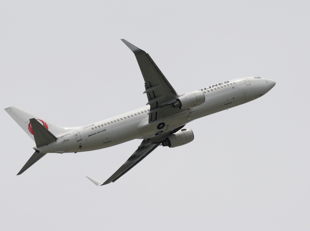 飛び立ち　JAL 737-800