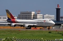 出発　ASIANA７４７ジャンボ機