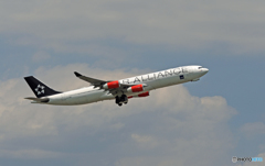 出発 SAS STAR A340-313 OY-KBM