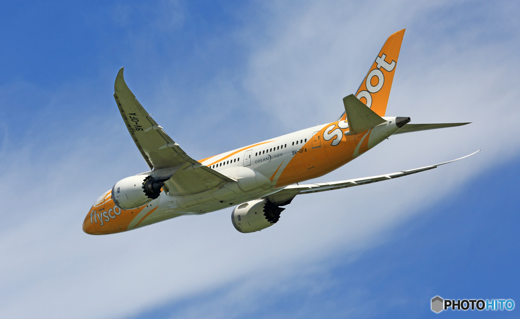 飛び立ち scoot 787-8 9V-OFA