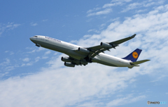出発 Lufthansa A340-313 D-AIGO