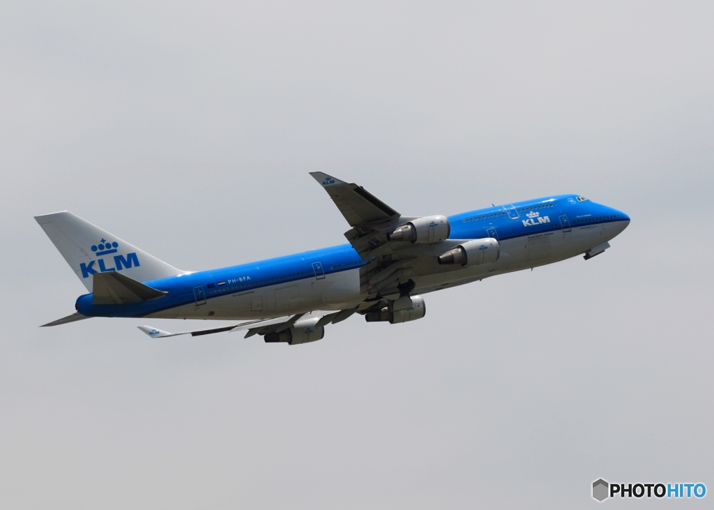 KLM 747-400 出発　