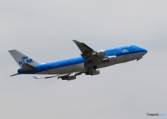 KLM 747-400 出発　