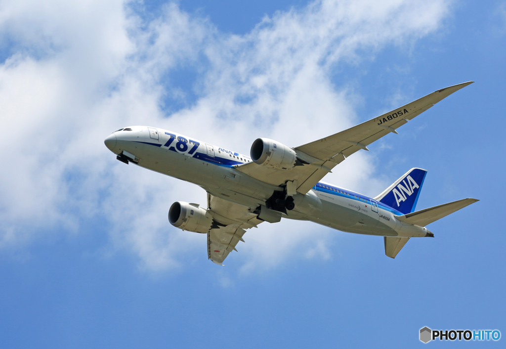 「良い天気」 ANA 787-8 JA805A 離陸