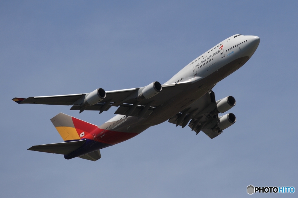 離陸 ASIANA ７４７ジャンボ機　　