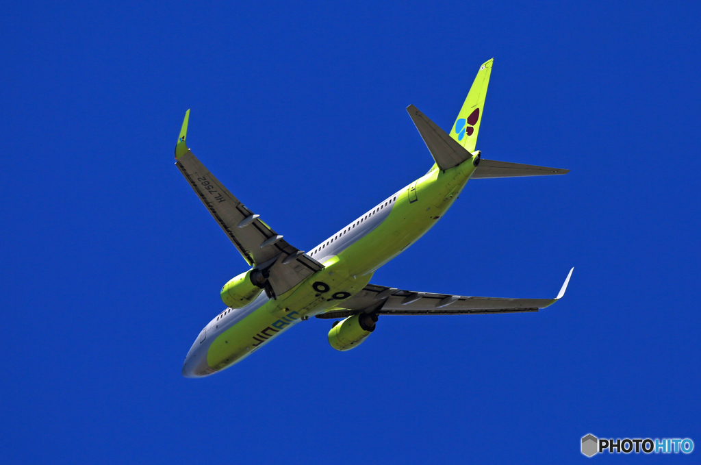 「青空」 JIN AIR 737-8B5 N7562 Takeoff 